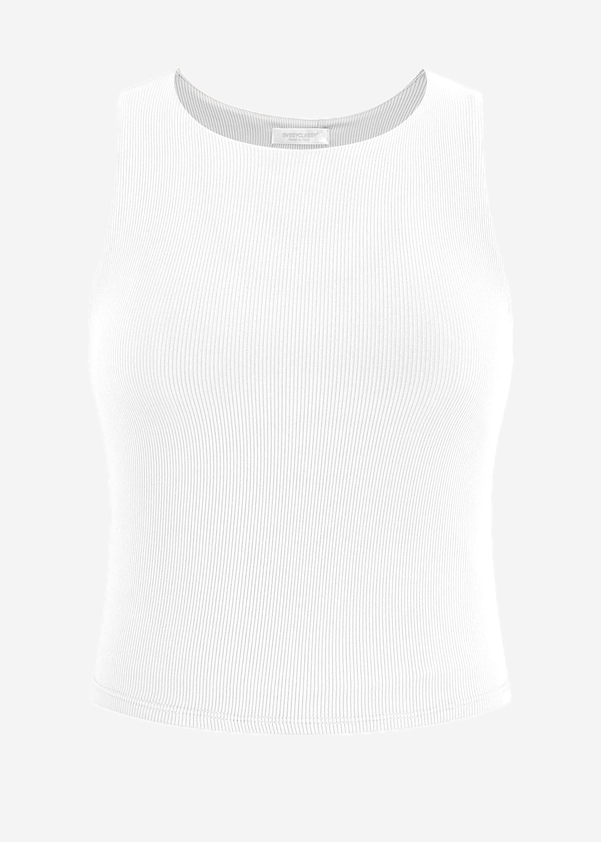Tank top with neckline - off-white