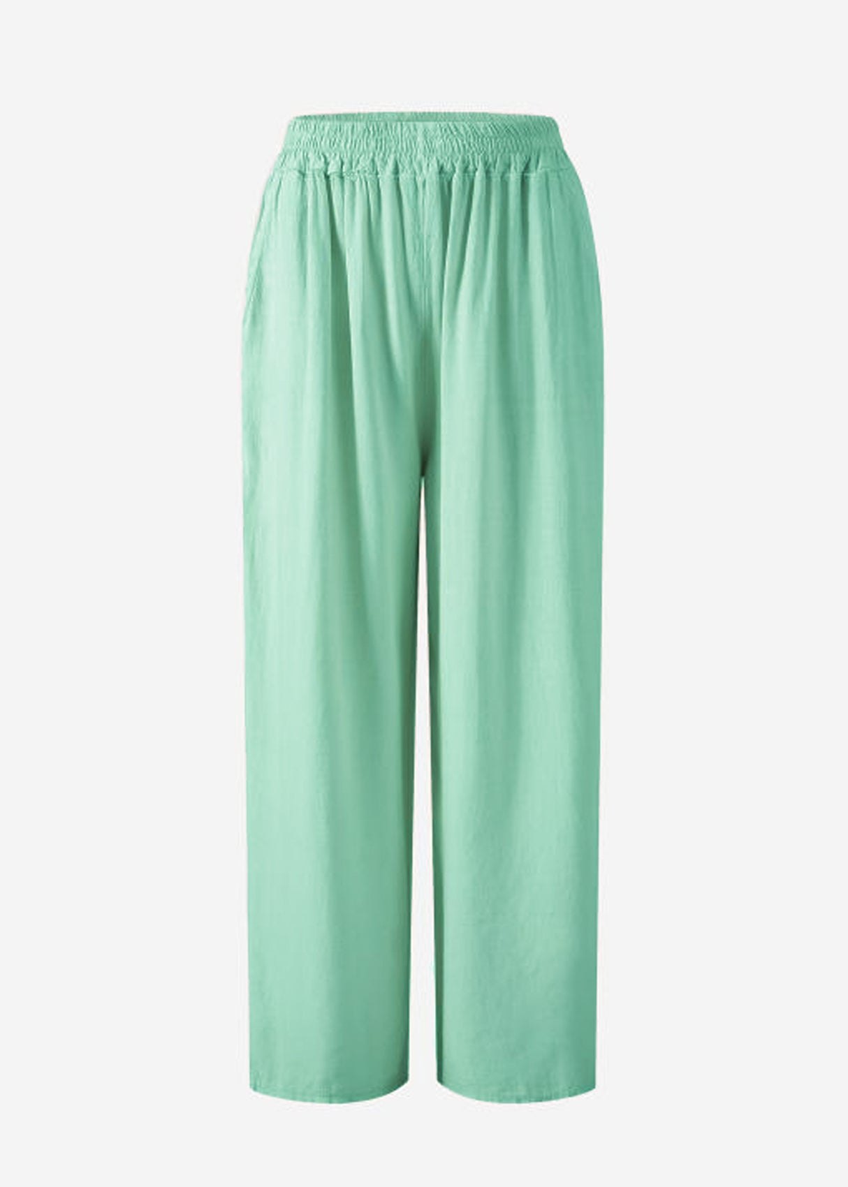 Casual linen trousers - sage green