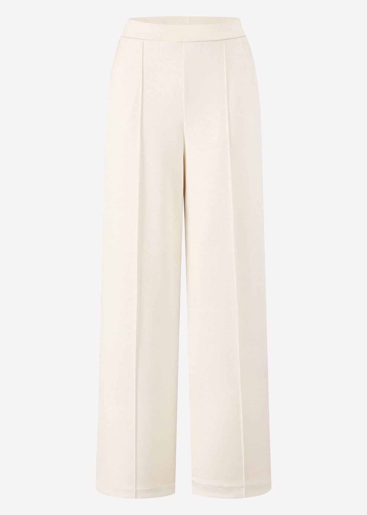 Soft wide jogging pants with piping - off-white