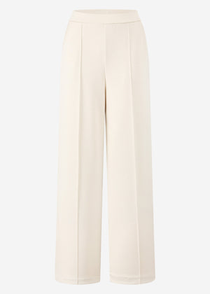 Soft wide jogging pants with piping - off-white