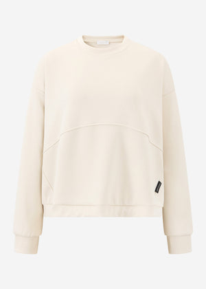 Soft sweatshirt with dividing seams - off-white