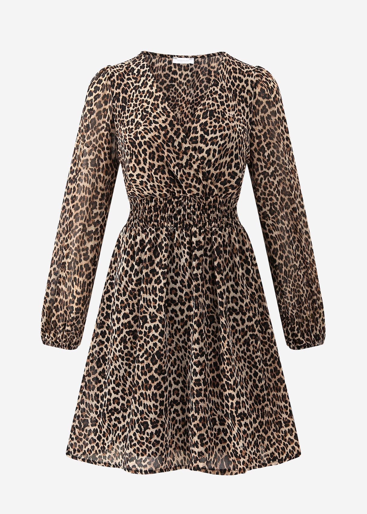 Feminine dress in leopard print - brown