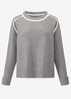 Sweater with decorative panels - grey-beige