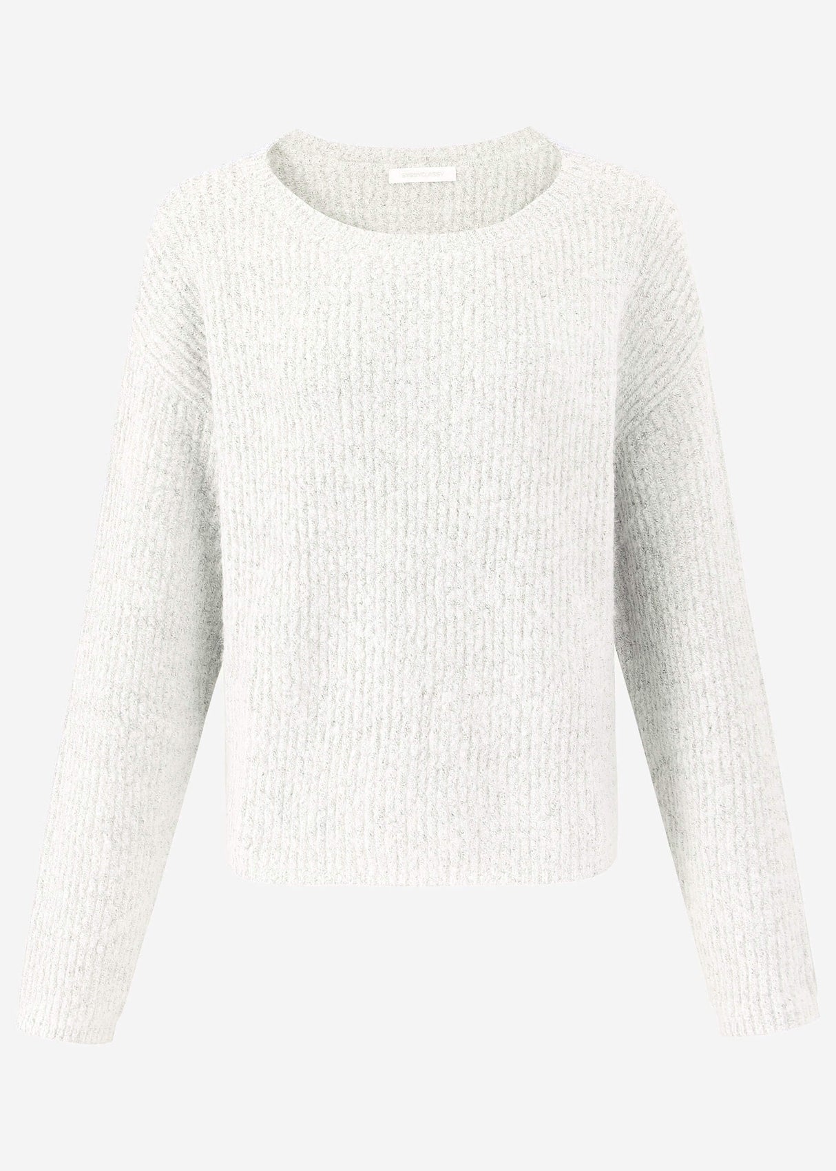 Ribbed round-neck sweater - off-white