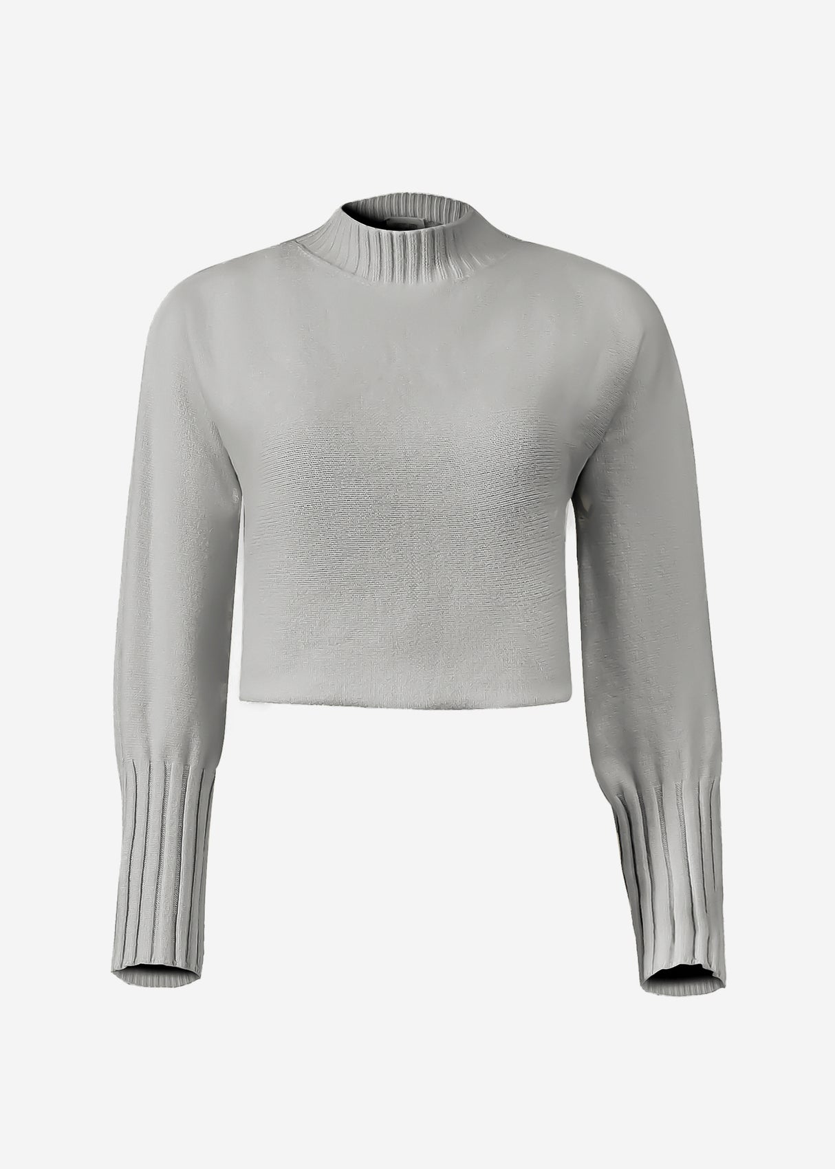 Casual crop sweater - grey
