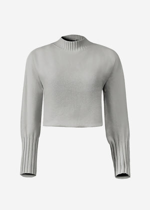 Casual crop sweater - grey