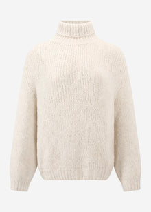 Oversized turtleneck sweater - light beige