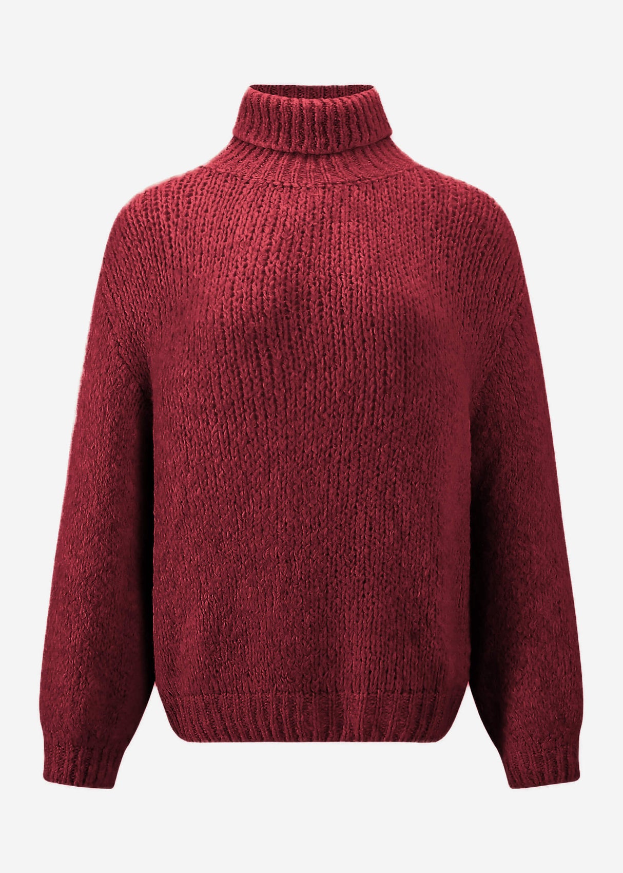 Oversized turtleneck sweater - burgundy