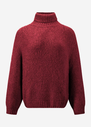 Oversized turtleneck sweater - burgundy