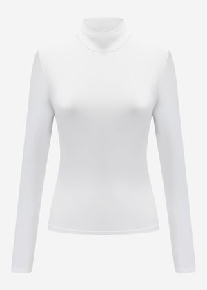 Long-sleeved turtleneck shirt - off-white
