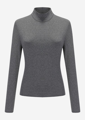 Long sleeve shirt with turtleneck - dark gray