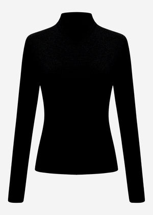 Long-sleeved turtleneck shirt - black