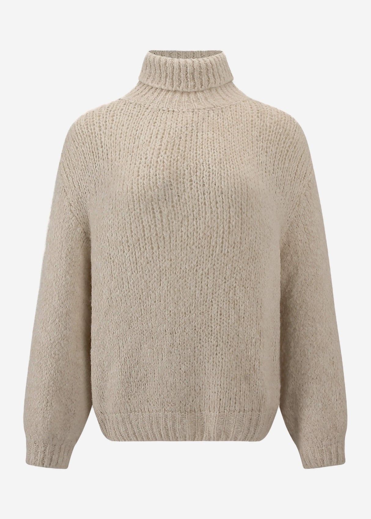 Oversized turtleneck sweater - beige