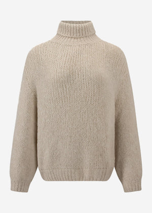 Oversized turtleneck sweater - beige