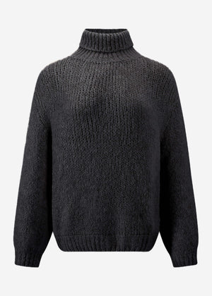 Oversized turtleneck sweater - dark grey