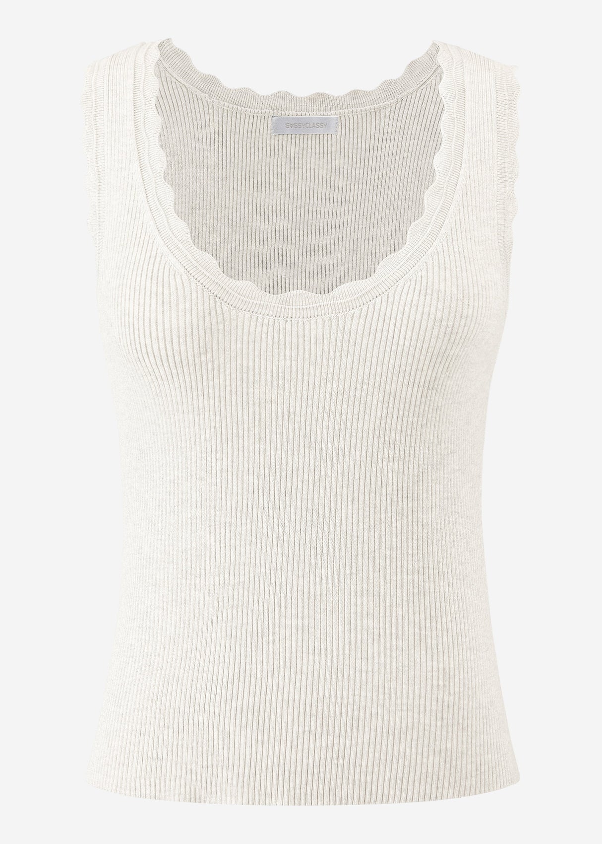 Tank Top mit Bogenkante - hellgrau