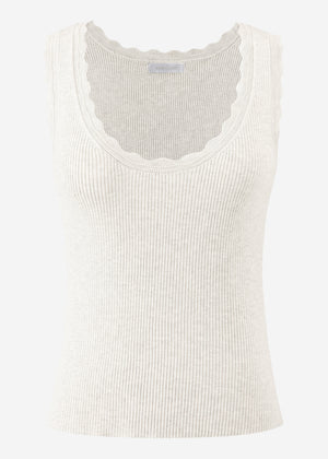 Tank Top mit Bogenkante - hellgrau