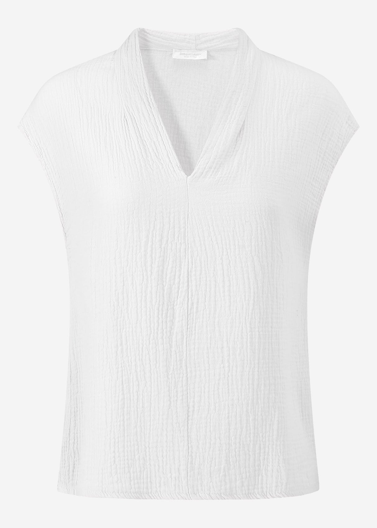Muslin V-neck shirt - white