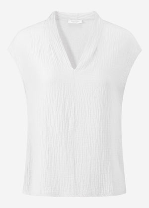 Muslin V-neck shirt - white