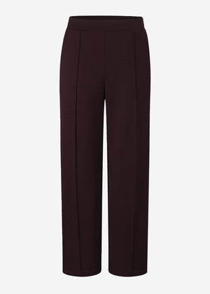 Soft, wide jogging pants with piping - espresso