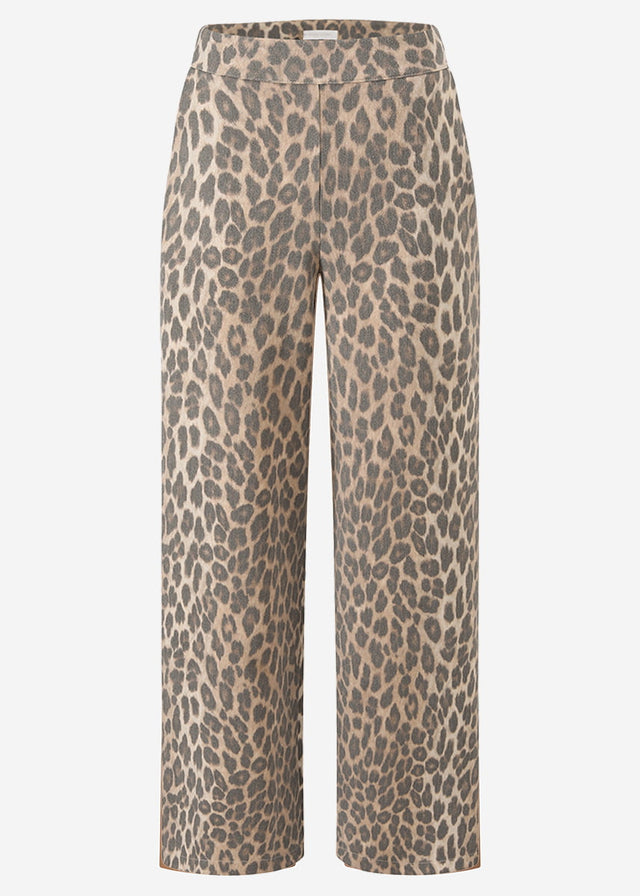 Leopard print trousers - brown