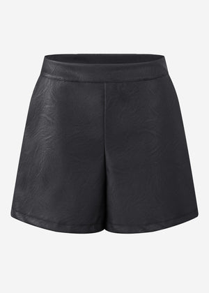 Shorts in Lederoptik - schwarz