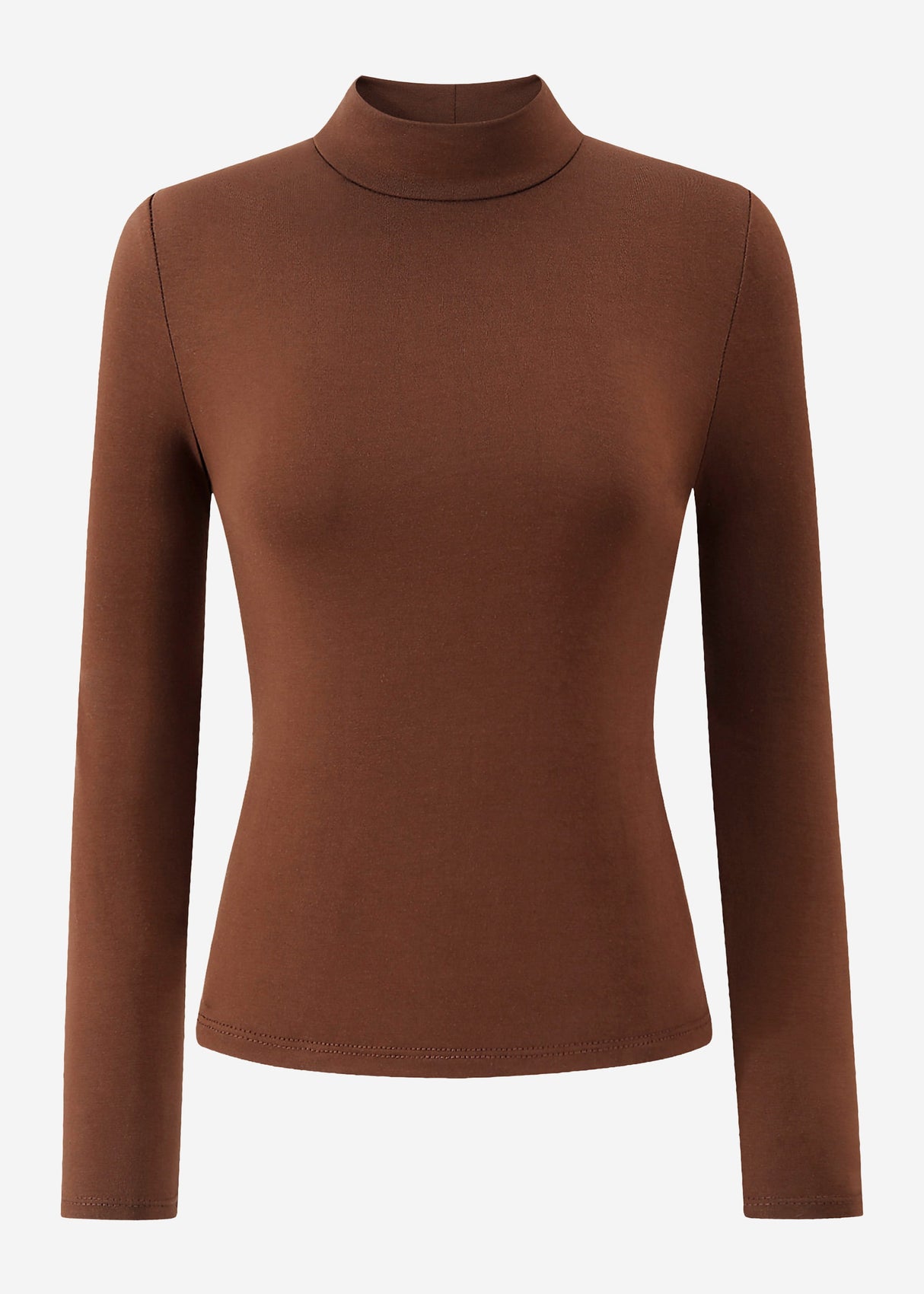 Long-sleeved turtleneck shirt - brown