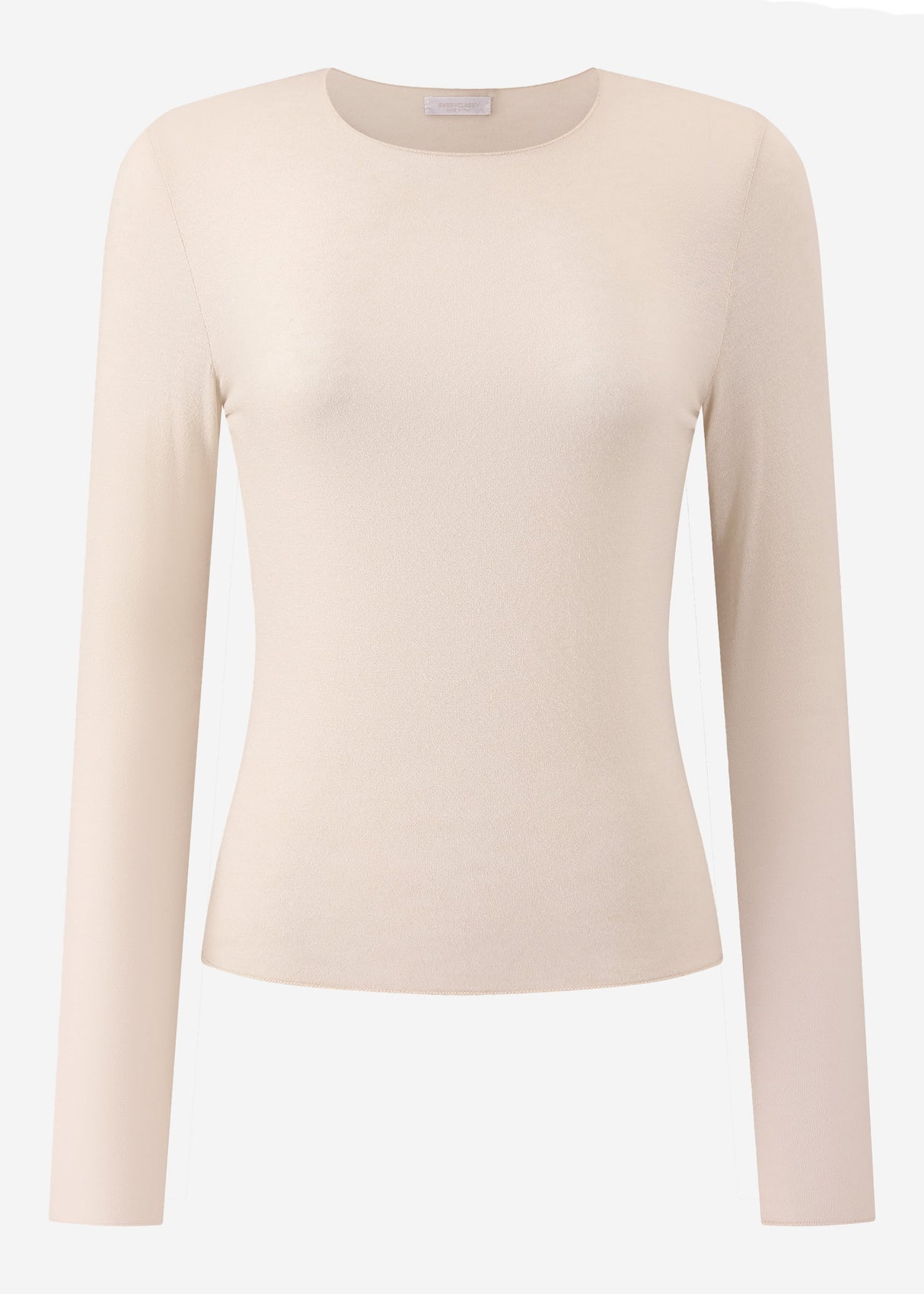 Leicht transparentes Langarmshirt - beige