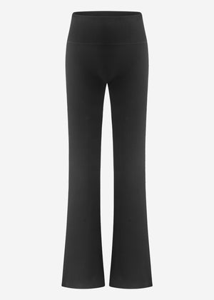 Flare leggings with ribbed structure - black