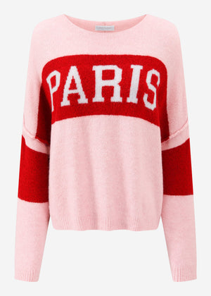 Oversize sweater "PARIS" - pink