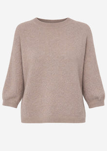 Strickoberteil mit Alpaka - taupe