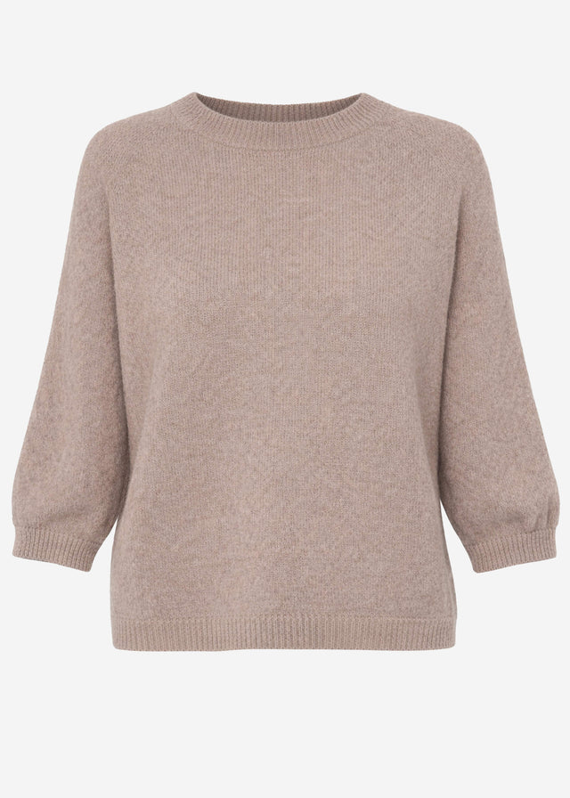 Knit top with alpaca - taupe