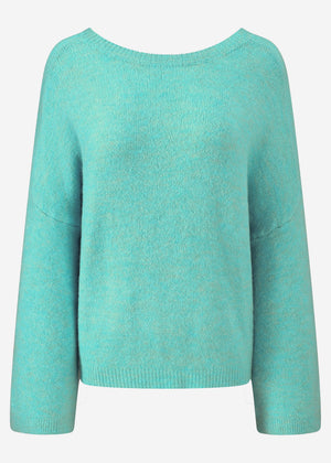 Pullover mit tiefem Rückenausschnitt - türkis