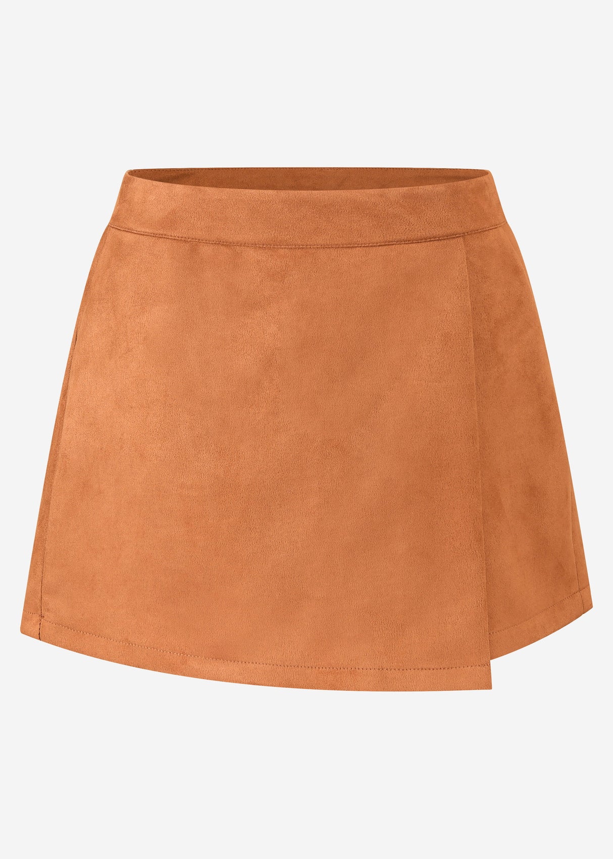 Suede-look culottes - cognac