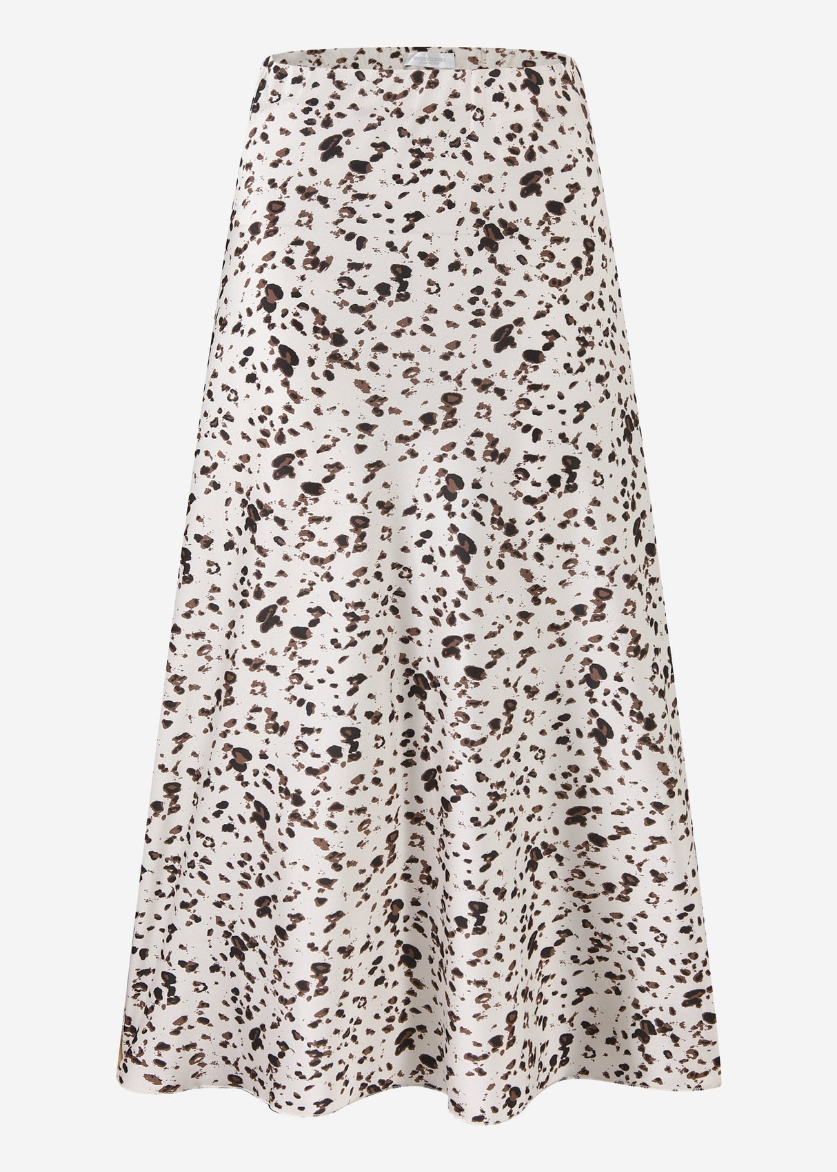 Satin skirt with animal print - beige