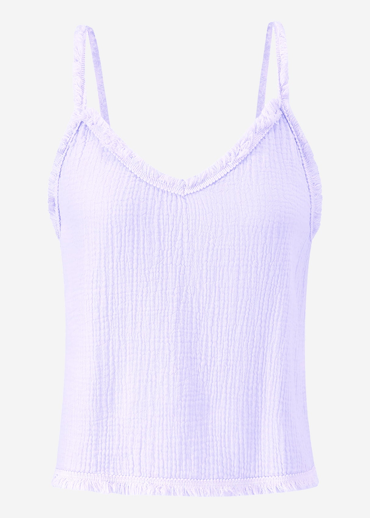 Muslin top with fringes - lilac