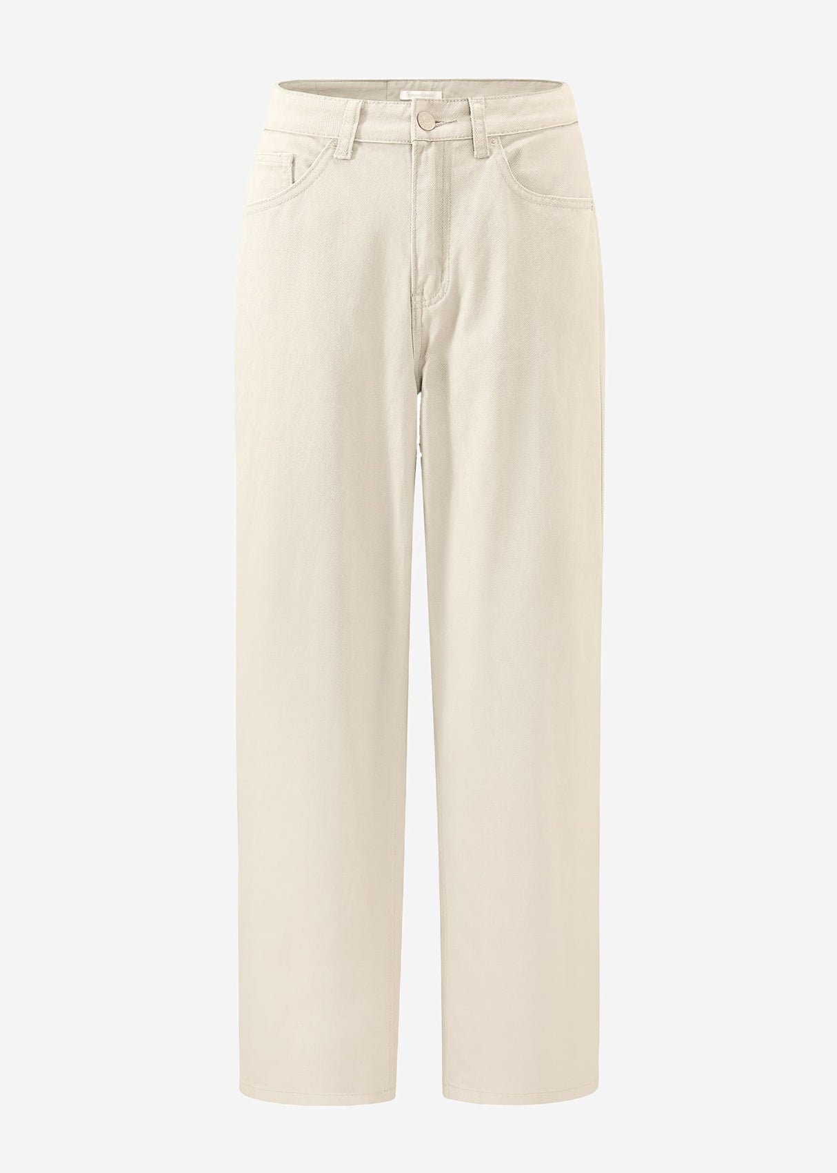 Wide leg jeans with a high waistband - beige