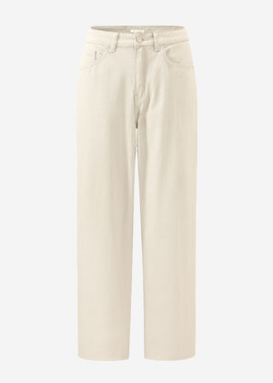 Wide leg jeans with a high waistband - beige