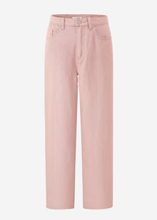 Wide leg jeans with a high waistband - pink