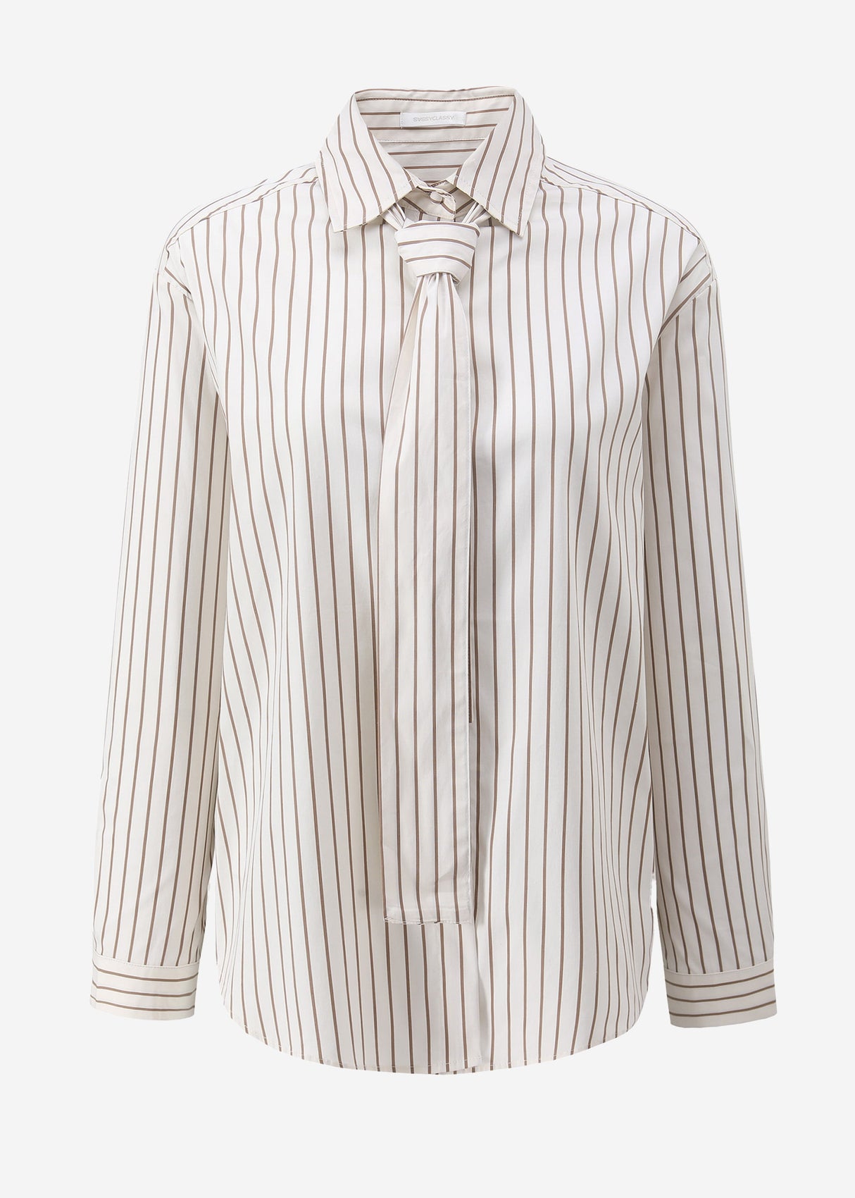 Striped flared blouse - beige
