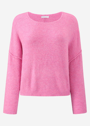Oversize Pullover mit Rückennaht - pink