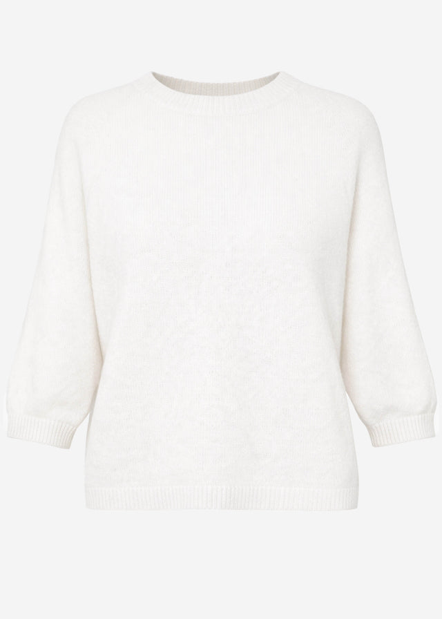 Knit top with alpaca - off-white