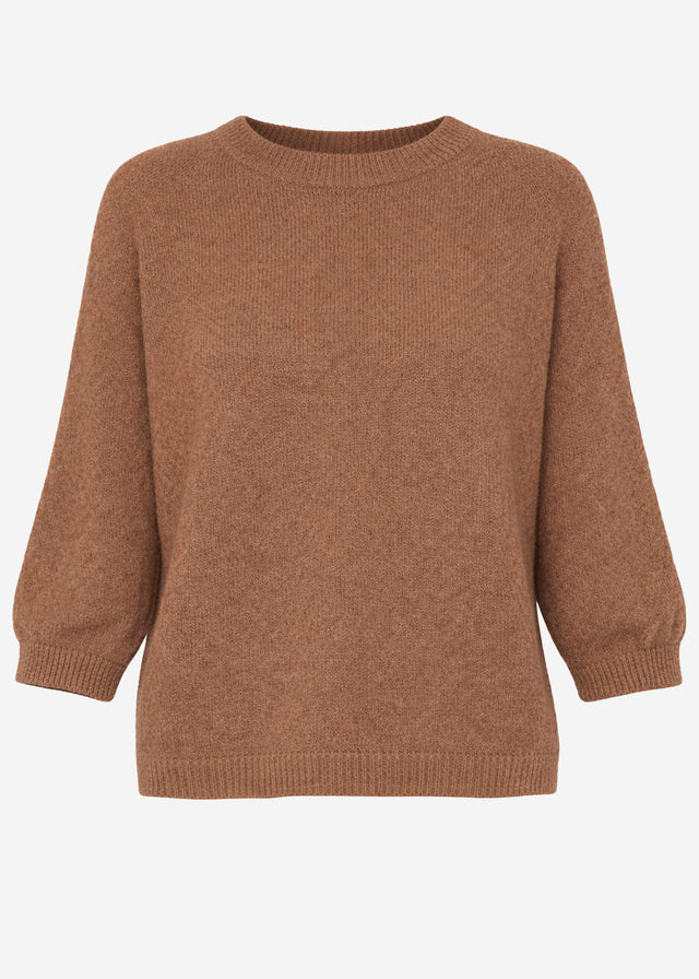 Strickoberteil mit Alpaka - braun