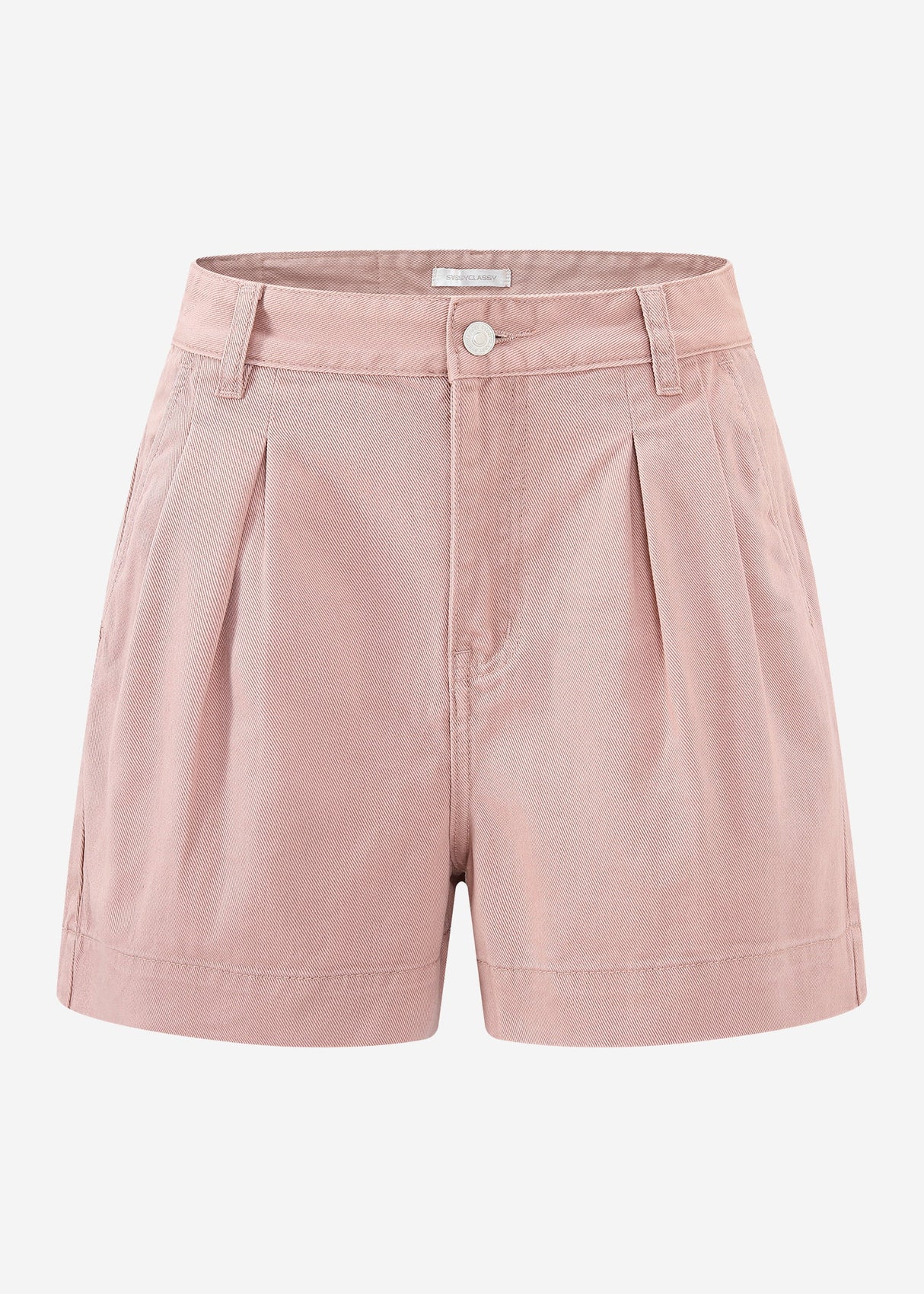 Wide high waist jeans shorts - pink