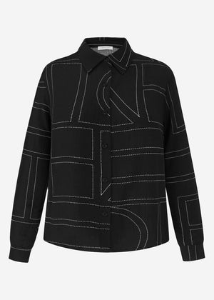 Bluse mit Print - schwarz