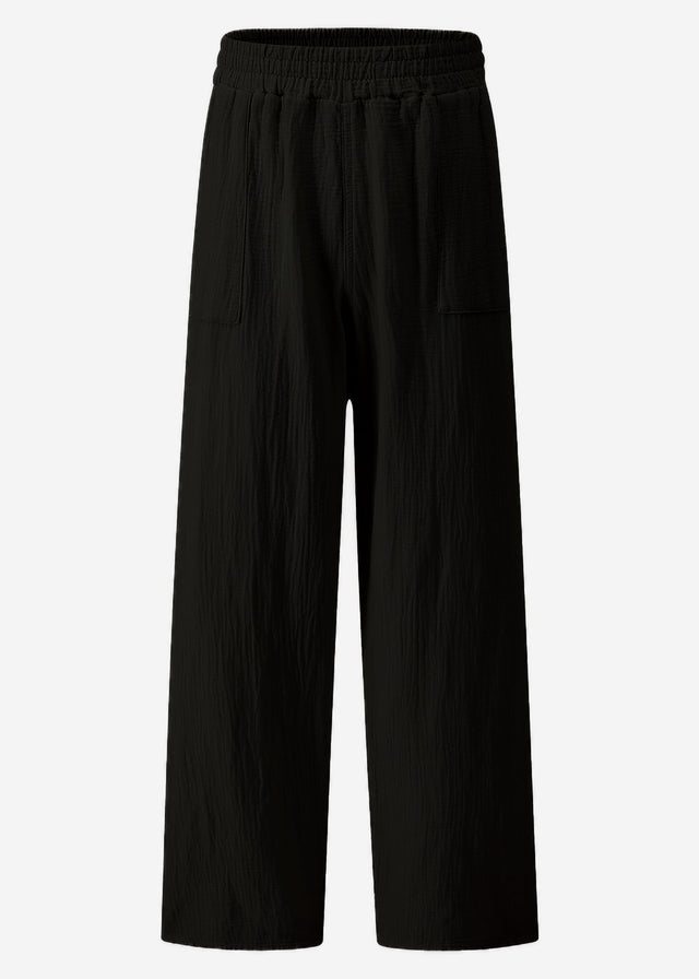Musselin Hose - schwarz