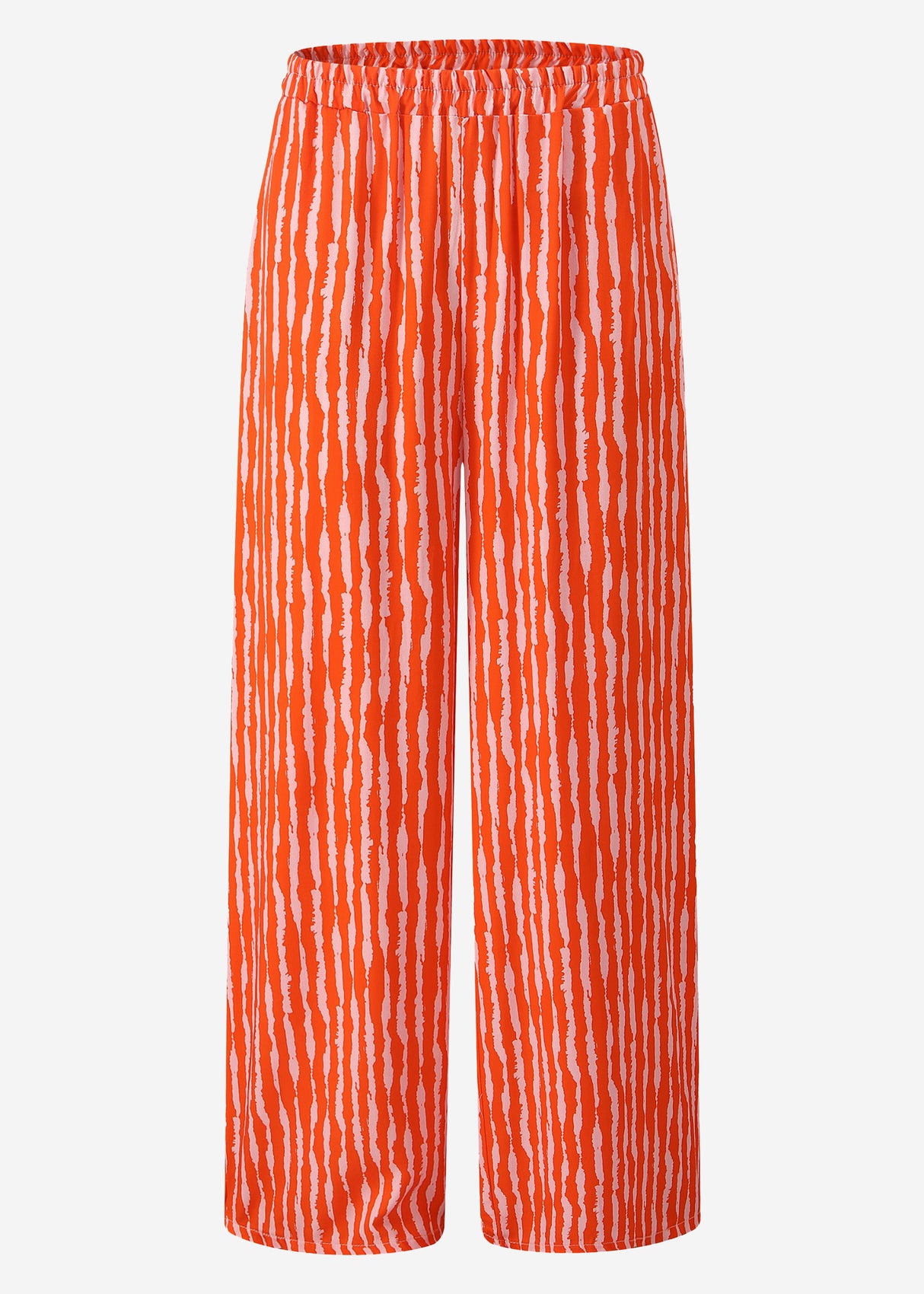 Striped viscose pants - orange