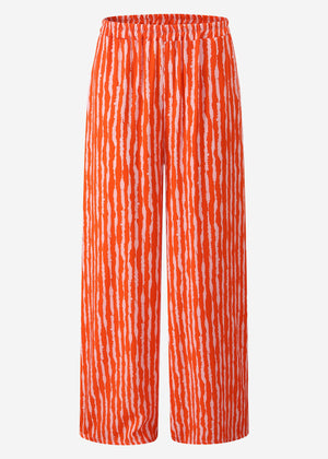 Striped viscose pants - orange