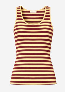 Tank Top gestreift - buttergelb-burgundy