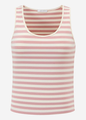 Tank top striped - pink beige